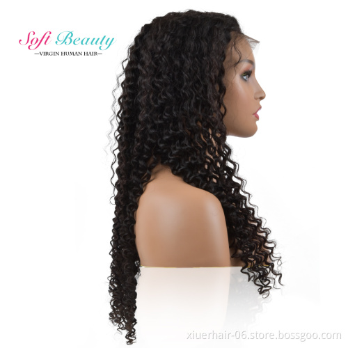 RTS Wholesale High Quality Braided Curly Lacefront For Black Women Perruque Full Lace Cheap Human Wigs 100% Human Hair